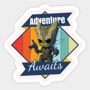 Groot adventure t-shirt Sticker